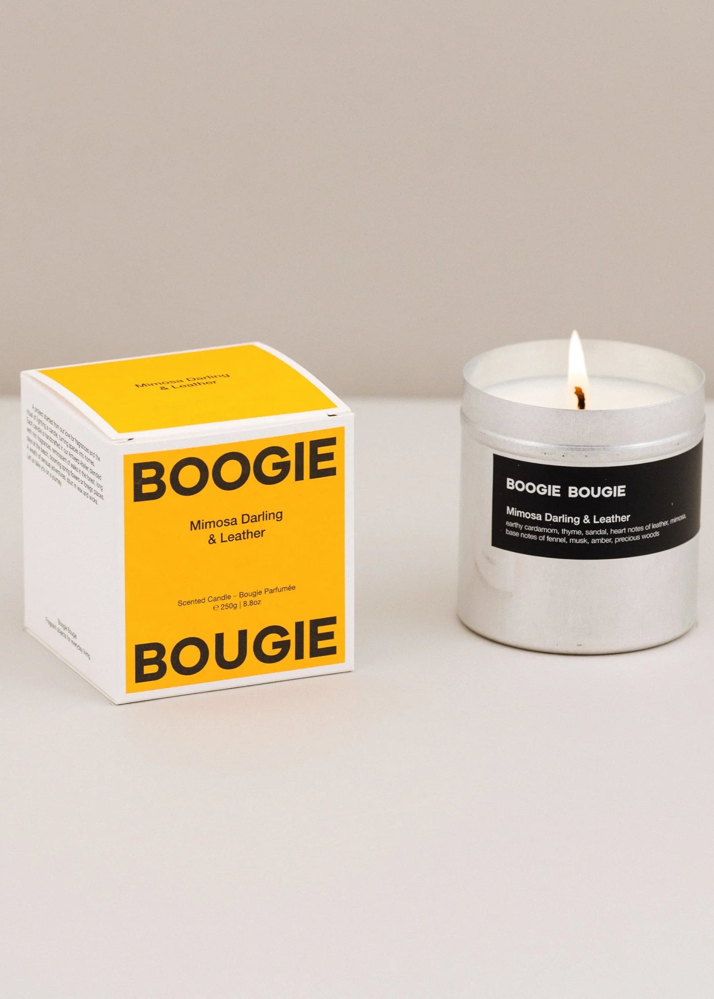 KERZE MIMOSA DARLING & LEATHER von BOOGIE BOUGIE