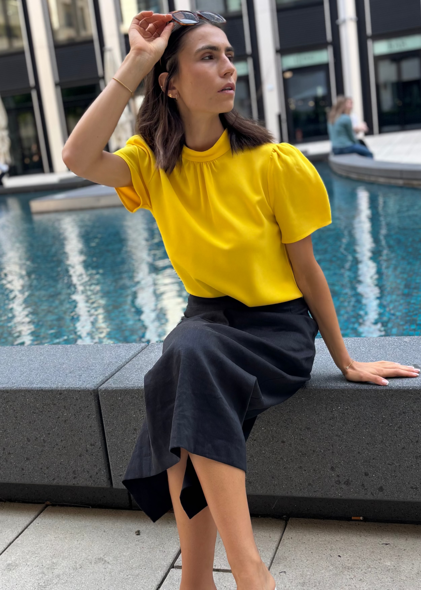 Bluse mit Stehkragen Gelb von COCO LORES