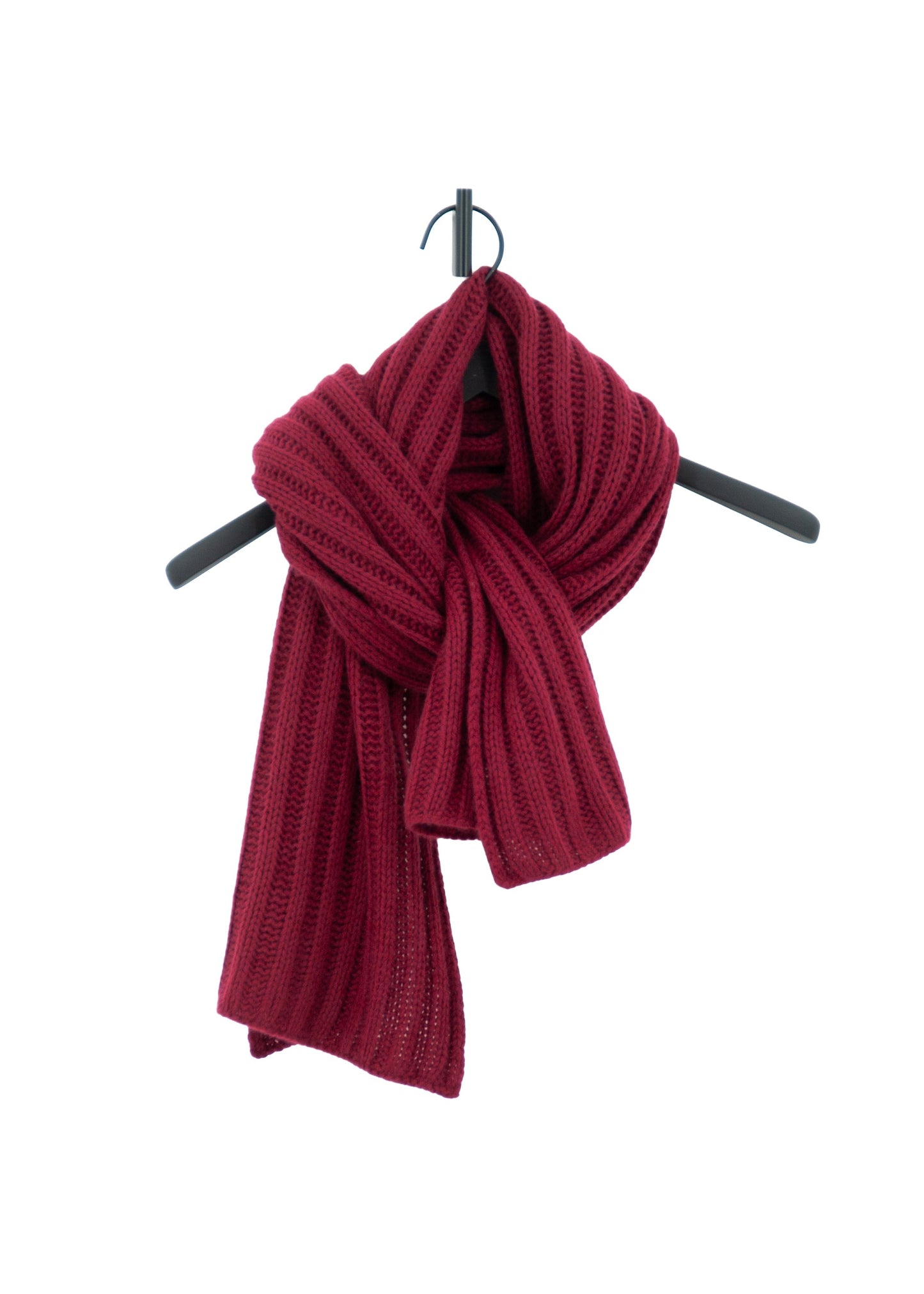 Kaschmir Rippenschal in Weinrot von PETIT CALIN