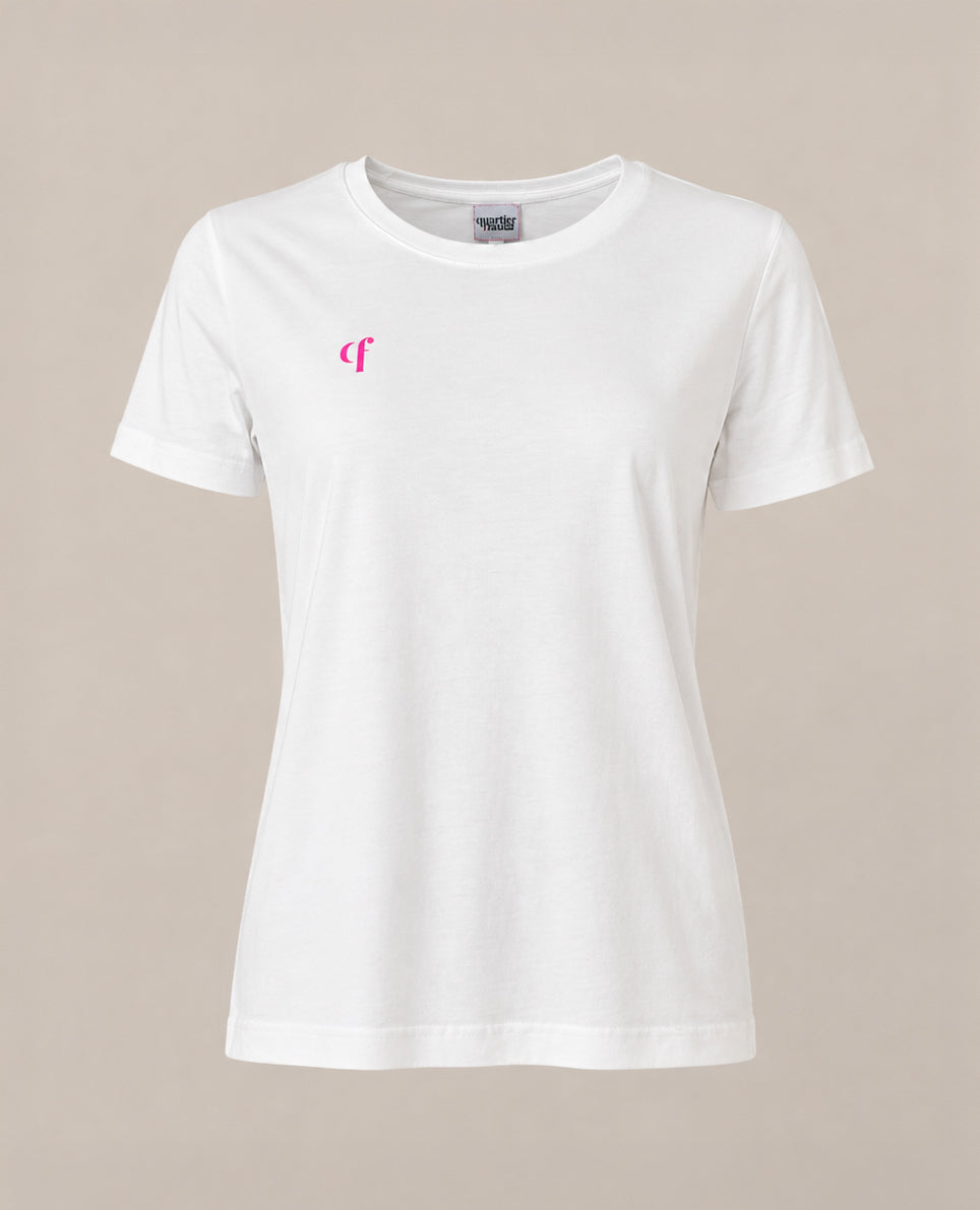 qf T-Shrit Weiss mit Pink