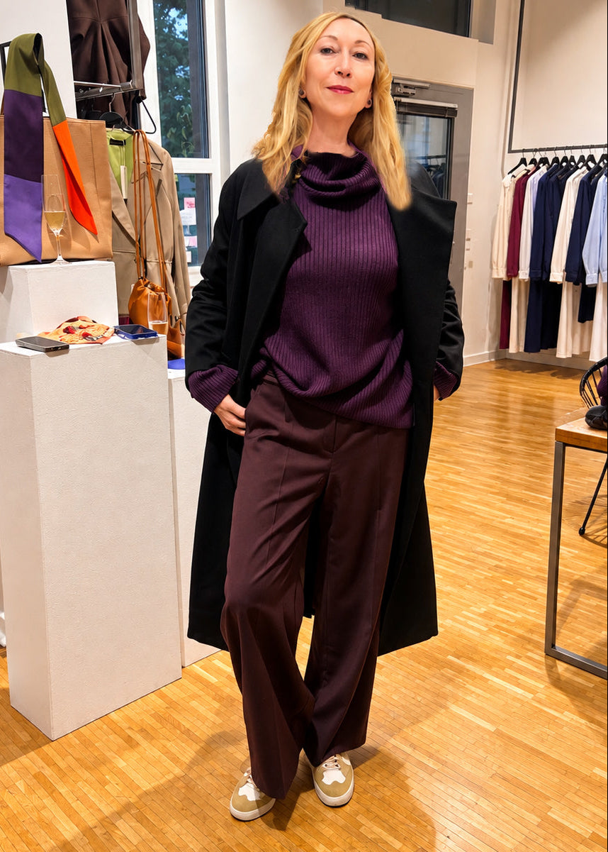 Flanellhose KEA in Pflaume von HE:IDI