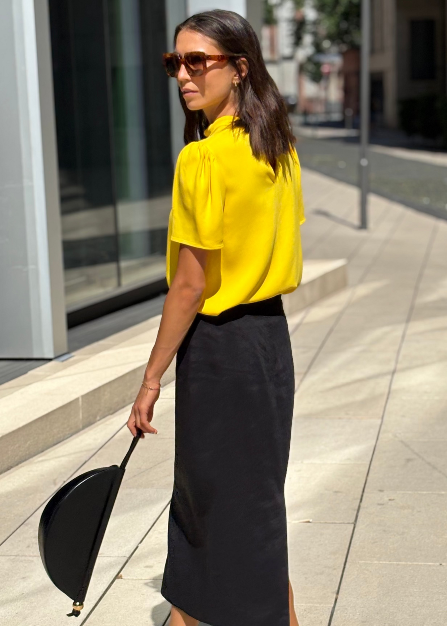 Bluse mit Stehkragen Gelb von COCO LORES