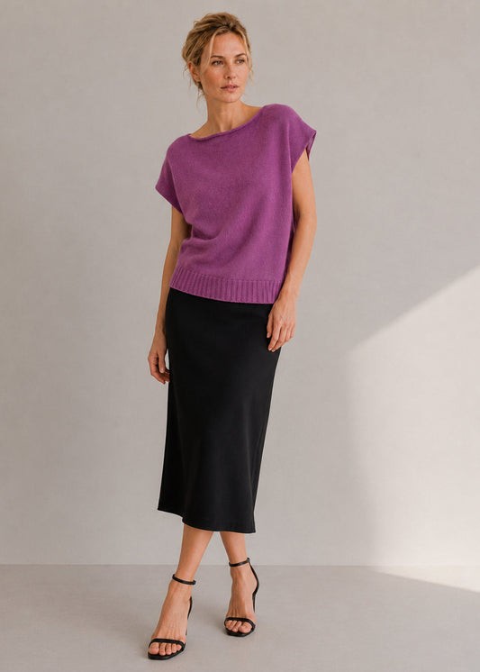 Kaschmir Slipover in der Farbe Mulberry von PETIT CALIN